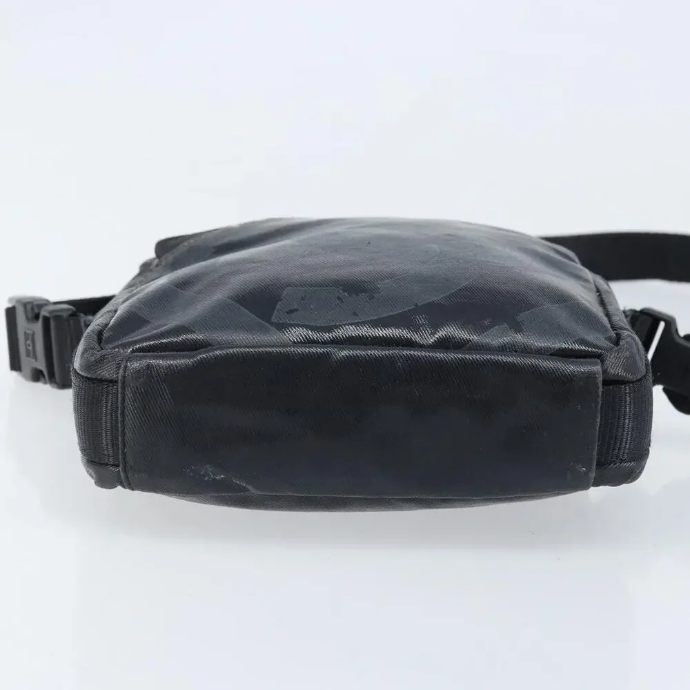 Chanel Coated Canvas Shoulder Bag Black